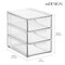 mDesign Plastic 3 Drawer Stackable Organizer for Bathroom Storage, 4 Pack, Clear